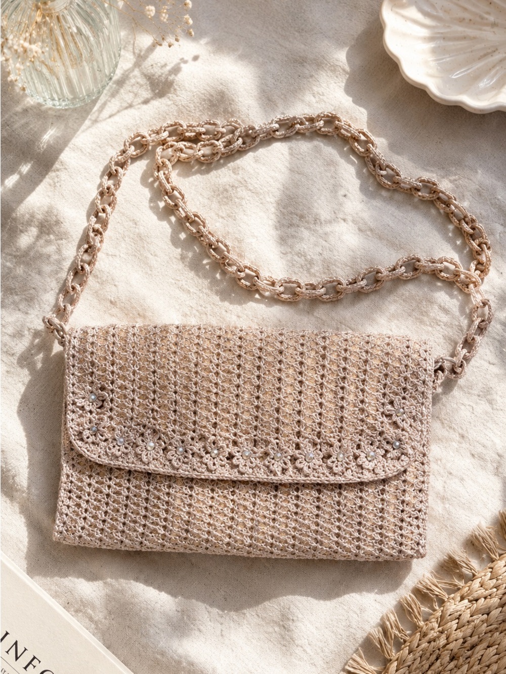 Unique Handmade Crochet Crossbody Clutch Bag